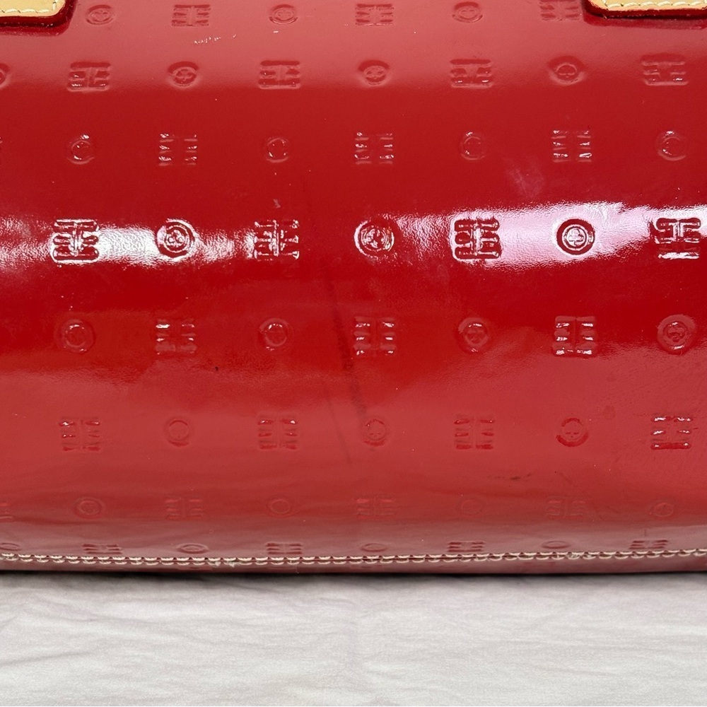 ARCADIA Patent Leather Dome Top Handle Satchel Bag Purse - Picture 14 of 16